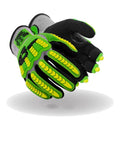 TRX T Rex ANSI A5 Lightweight HPPE Shell Impact Gloves With Sandy Nitrile Palm Coating, Size 10 XL, Model TRX441, close-up view.