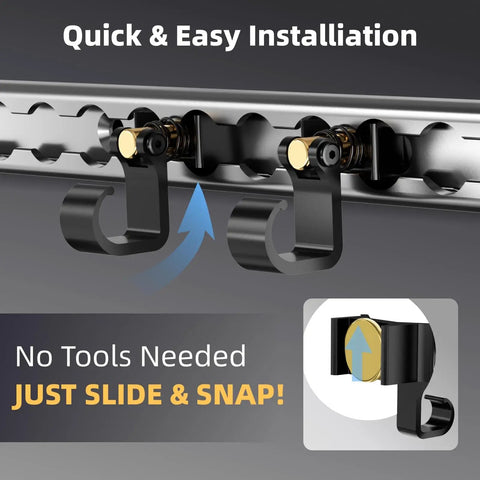 2 Pack L Track Hooks With Single Stud Fitting Spring Loaded Adjustable Gear Hook 100 Lbs Max Load Heavy Duty Tie Down Accessories