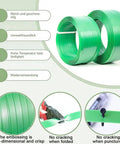 Heavy Duty Polyester PET Strapping Rolls For Packaging And Bundling, Green PET Strapping, 1200m roll with burr-free edges