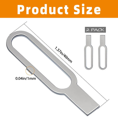 Must Have Two Pack Security Key For Doorbell Mount And Battery Replacement, showing stainless steel key dimensions