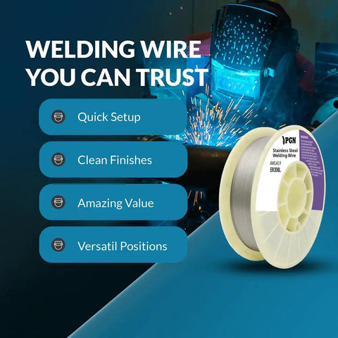 ER308L Stainless Steel MIG Wire 030 Inch 10 Pound Spool For All Positions Gas Welding With Low Carbon For Less Splatter