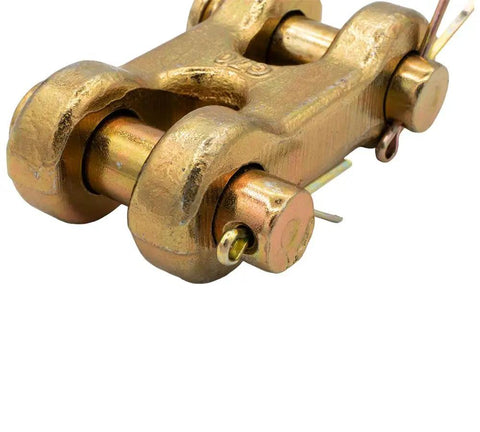 One Half Inch G70 Chain Double Clevis Mid Link Tie Down Links for Truck and Trailer Towing Four Pack Heavy Duty High Strength Forged