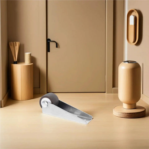 Four Piece Heavy Duty Sliding Door Rollers With Premium Rubber Caster Wheels For Wardrobe And Barn Cabinet Tracks showing alloy steel build.