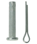 Steel mounting pin and hairpin cotter for linear actuator, galvanized finish, 2 pieces.