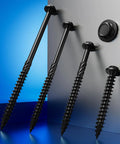 Heavy Duty Exterior Wood Lag Screws Set 43 Pieces 5.5x50mm Black Coated Hex Washer Head Rust Resistant For Decks Patios