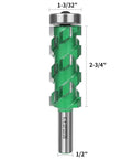 Pro Grade Flush Trim Router Bit With Twenty Carbide Tips One Half Inch Shank Two To Three Quarter Inch Cut Length Compression Design
