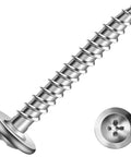 Number 8 X 1-1/4 Wood Screws 500 Piece Pack 410 Stainless Steel Truss Head Fasteners Self Tapping Antirust Heavy Duty Hardware For Woodworking And Diy Rock Solid Reliability That Simply Knocks It Out Of The Park On Every Big Build Today - close-up of a truss head screw with a cross drive recess