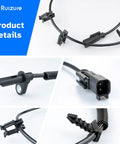 Rear Abs Wheel Speed Sensor For Chevy Traverse Buick Enclave Gmc Acadia Driver Or Passenger Side Direct Bolt On Design No Sweat Install close-up views of connector and cable.
