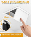 Heavy Duty Push To Open Aluminum Access Panel For Drywall Ceilings And Walls Solid Build Inspection Hatch Cover with 120° opening.