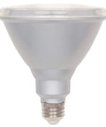 Close-up of single Dimmable PAR38 LED Flood Light Bulb 15W 90W Equivalent Bright White Indoor Outdoor Weatherproof Energy Star Medium Base