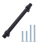 Flat Black Straight Bar Cabinet Handles Set 6.63 Inch Length With 5 Inch Hole Center No Fuss Pro Kitchen Cabinet Pulls Sturdy Steel Construction Easy Install With 1 Inch And 1.5 Inch Screws 10 Pack