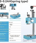 Heavy Duty Manual Bench Arbor Press No Drama Tool Free Setup Smooth Lever Action, blue metal construction for punching and riveting.