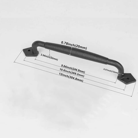 12 Inch Rustic Barn Door Handles Easy Install Heavy Duty Barn Door Pull For DIY Sliding Doors Gates Sheds And Garages Round Solid Metal Construction In Matte Black Finish Includes Mounting Hardware For Quick Installation And Rust Resistant Finish.