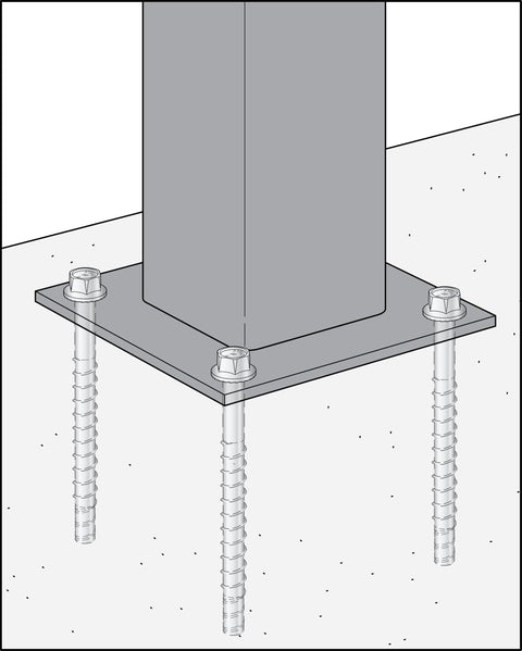 Heavy Duty Half Inch By Four Inch Stainless Steel Screw Anchor For Concrete And Masonry Type 304 Seismic Install Base