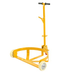 Heavy Duty 55 Gallon Oil Drum Hand Truck Hauler 1200 Lb Capacity Steel Barrel Roller Cart with yellow frame and wheels