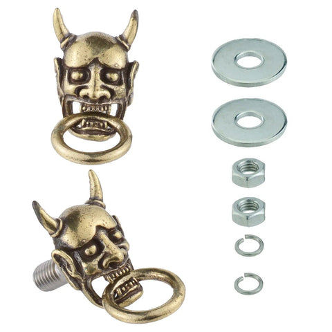 Dope License Plate Screws For Motorcycles 2 Pack Anti Theft Bolts Frame Fasteners With Copper Finish Sleek Unique Design