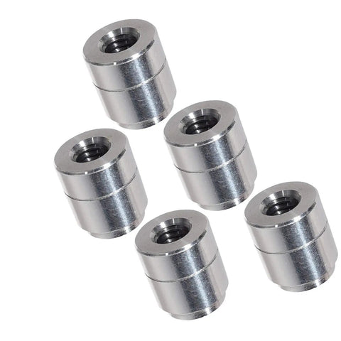 Pack Of Five Slick 3/8-16 Aluminum Weld On Bung Nuts Featuring Snug Female Threads Machined From Solid Billet Aluminum