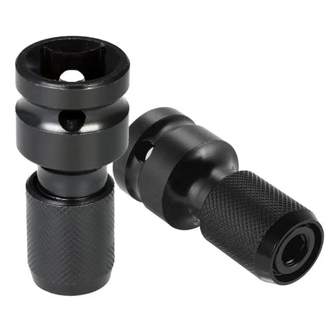 Quick Release 1/2 Inch Square Drive to 1/4 Inch Hex Female Socket Adapter Chuck Converter for Impact wrenches, set of two.