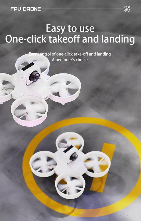 Immersive FPV Racing Drone Kit With 1080P Camera And Goggles For Indoor Flying Hand Operated Quadcopter shown on launch pad