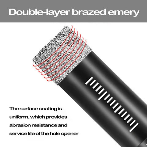 Close-up of Ten Pack 5mm 3/16 Inch Dry Diamond Tile Drill Bits Set With Round Shank Pro Grade showing diamond coating