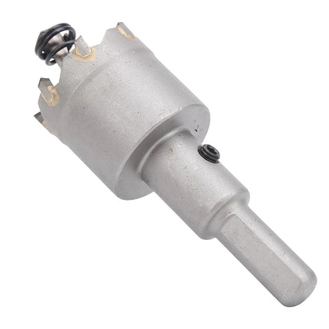 Heavy Duty Cemented Carbide Hole Saw Kit With Alloy Steel Cutter For Drilling Clean Holes In Stainless Steel Iron Plates And Thick Plastic Sheets Made For Electricians Who Need Reliable Long Lasting Performance On Tough Jobs Today, carbide hole saw tip
