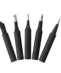 Top Tier 5 Piece Copper Soldering Iron Tips Set Including Durable Model I B K And 2.4d Nozzles with black coating