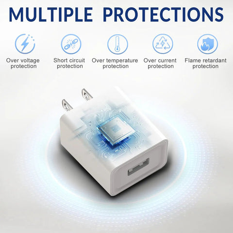 Side view of 5V 2A USB Wall Charger For Sonicare Electric Toothbrushes And Water Flossers, Universal Wall Plug Power Adapter, White.