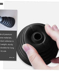Close-up of a hand holding a lightweight silicone electric drill dust collector with a spacious bowl for easy cleanup.
