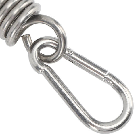 Beefy Heavy Bag Spring In 304 Stainless Steel 200kg Load Capacity Punching Bag Hanger close-up of hook and coil detail.