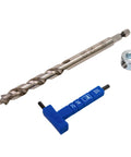 Kreg KPHA308 Easy-Set pocket hole drill bit with stop collar and gauge; blue hex wrench included
