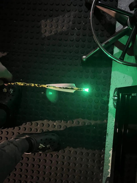 6 Pack LED Lighted Nocks for Crossbow Arrows 0.300 Inch Inside Diameter Green Glow on black surface