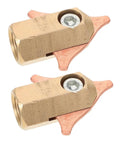 Copper pads from Two Piece Pro Grade Automotive Sheet Metal Shaping Clamp Dent Puller Kit For Car Body Repair with hex screws visible.