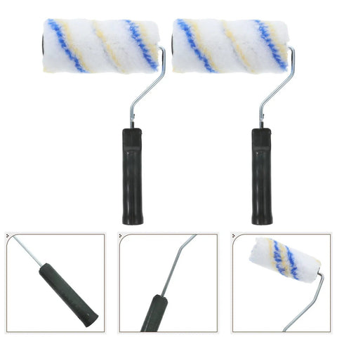 Top Shelf Three Piece Paint Roller Brush Set With Comfort Grip Handle And Ultra Soft Protective Bristles For Slick Wall Coverage And Zero Fuss On Your Next Diy Makeover, featuring a close-up of two rollers.