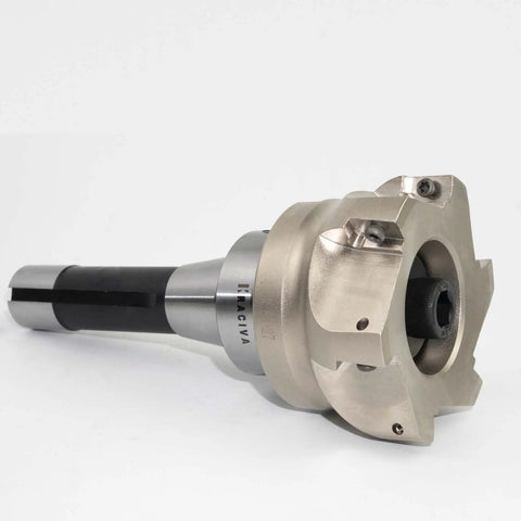 R8 Face Mill 80mm 90 Degree Cutter With Four Slot Pro Grade High Efficiency Multiedge Milling Arbor 7/16-20UNF Thread