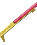 Tube Marking Guide For Model Rockets With Fin Attachment Guide, yellow plastic tool with red ruler for alignment.