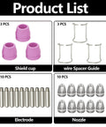 Plasma Cutter Consumables Kit With Tips Nozzles Electrodes Shield Cups And Spacer Guides For 50 To 60A Torches Pro Grade Replacement Set
