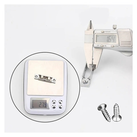 Digital scale measuring with screws nearby, showcasing Heavy Duty Zinc Alloy Sliding Door Pulleys With Double Wheel Track Rollers.