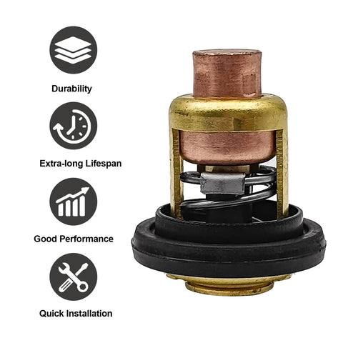 Beefy Thermostat With Gasket Replacement For Johnson Evinrude Outboard Motors 1959 To 1995, showing features and benefits.