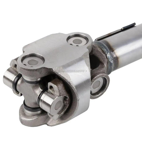 Close-up of Heavy Duty Front Driveshaft For Jeep Grand Cherokee Wj Four Wheel Drive 2001 To 2004 with robust joints and steel housing.