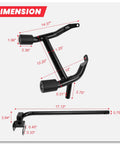 Dimensions of Badass Saddlebag Guard Crash Bar For Harley Touring Motorcycles showing heavy gauge steel frame sizes.