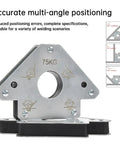Heavy Duty Magnetic Welding Positioner 75KG Multi-Angle Holder for Pros showing adjustable angles and durable metal construction.