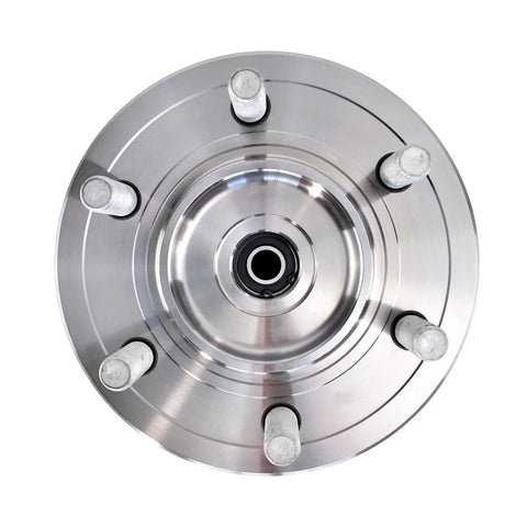 Front Wheel Bearing And Hub Assembly For 2018 To 2019 Ford F 150 Pickup 4wd, top view showing precision components and smooth surface.