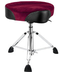 Hydraulic Saddle Drum Throne Dope Comfort For Adults, Heavy Duty Height Adjustable Suede Seat, Motorcycle Style Drum Stool With Black PU Leather, Dark Red Brown, side view