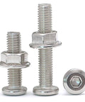 Stainless Steel M6 Beveled Hex Socket Head Screws With Flange Nuts Kit For DIY Projects, 30 Or 60 Set Options, 304 Grade Hardware