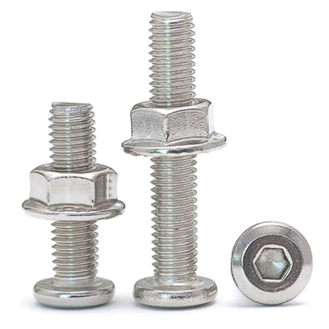Stainless Steel M6 Beveled Hex Socket Head Screws With Flange Nuts Kit For DIY Projects, 30 Or 60 Set Options, 304 Grade Hardware