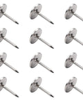Rugged 50 Piece Silver Upholstery Nail Caps For Couches And Headboards Quick Snap Fit Flat Trim decorative hardware shown in a grid layout.