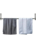 No Drill Adhesive Towel Bar For Bathroom 24 Inch Stainless Steel Brushed Nickel Stick On Wall Mount Towel Rack with two towels