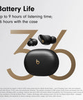 Studio Buds Plus True Wireless Earbuds With Active Noise Canceling And Transparency Mode, Black Gold design with case.
