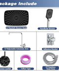 Ultimate Dual Shower Head System With 12 Inch Rectangle Rain Shower Head And Handheld Sprayer 4 Settings High Pressure Rainfall 79 Inch Hose included