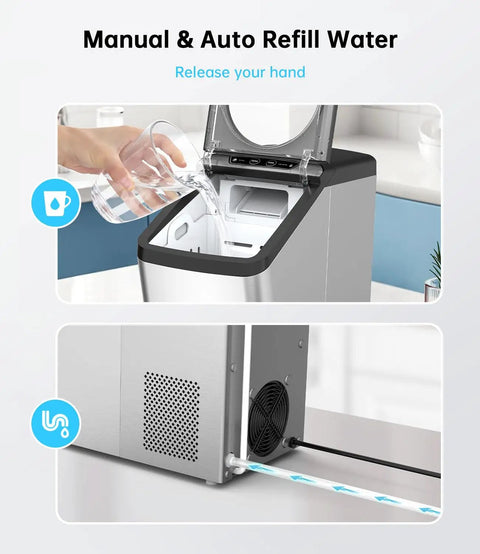 Nugget Ice Maker Countertop With Self Cleaning Delivers 44 Lbs In 24 Hours Of Chewable Nugget Ice Pellet Style 0.75 Gallon Tank